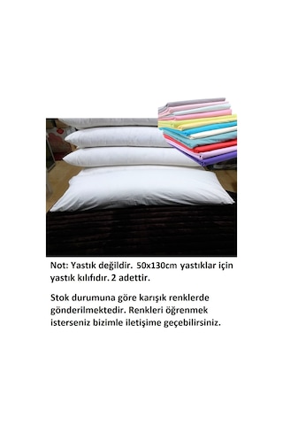 2 Adet 50x130 Karı Koca Yastık Kılıfı, Uzun Yastık Kılıfı 50x130