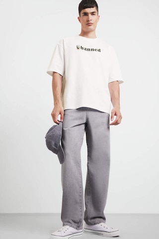 Defacto %100 Pamuk Loose Fit Bisiklet Yaka Baskılı Kısa Kollu Tişört F5731ax25auer105 Ekru