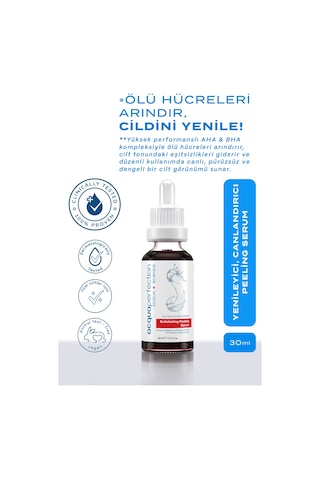 Exfoliating Cilt Tonu Eşitleyici Ve Yenileyici Kırmızı Peeling Serum 30 Ml %10 Aha %2 Bha