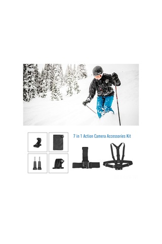 Ranyeek Gopro Hero6/5, Xiaomi Yi Spor Kamerası Erişoriesi Seti - 7 Parça: Baş Ve Göğüs Kayışı, Depolama Çantası İle Tüm Açı Ayarları