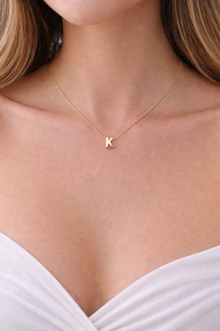 14k Altın Renginde K Harf Minimal Model Çelik Kadın Kolye Altın