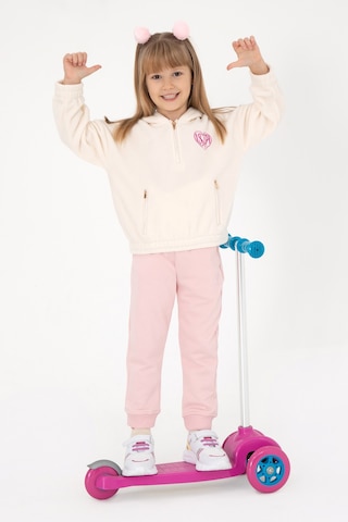 U.S. Polo Assn. Kız Çocuk Krem Yarım Fermuarlı Polar Sweatshirt 50296287-VR071