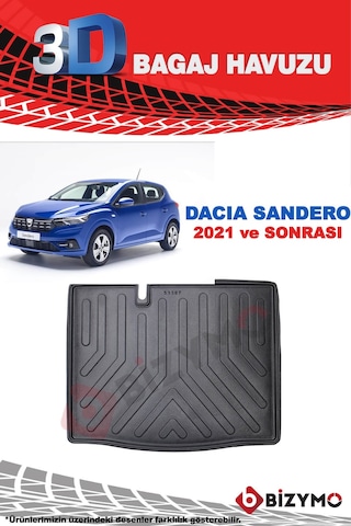 Dacia Sandero 2021 ve Sonrası 3D Bagaj Havuzu Bizymo Dacia Sandero 2021 ve Sonrası 3D Bagaj Havuzu Bizymo