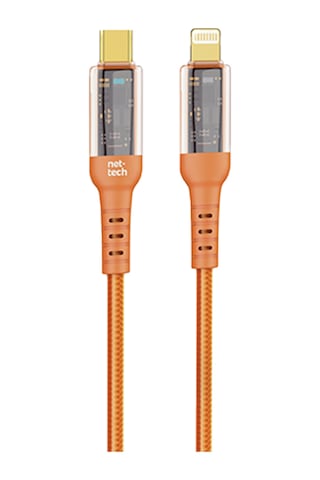 Nettech Nt-dc35 30w Plastik 100 Cm Type-c To Lightning Şarj Ve Data Kablosu Turuncu