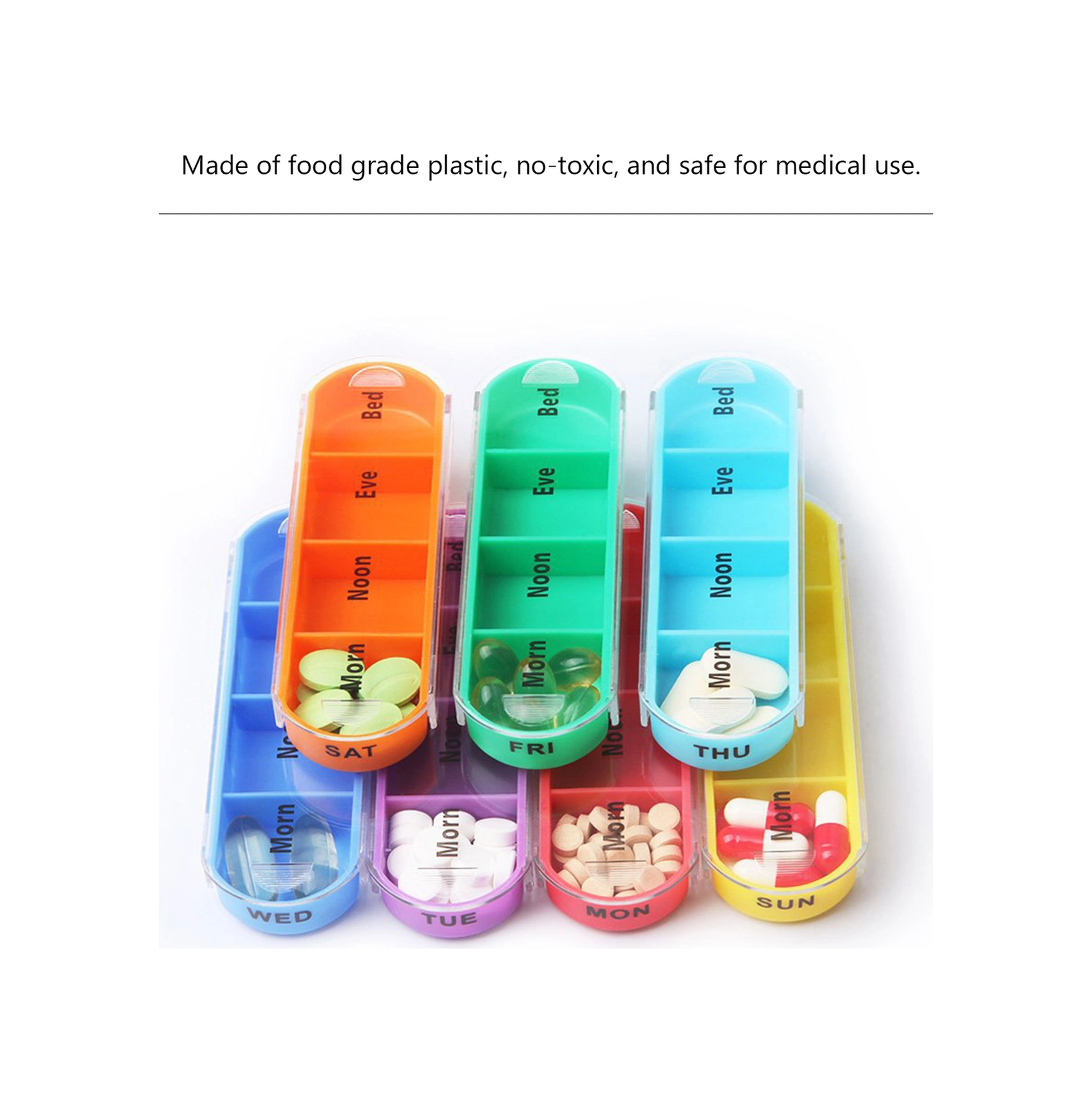 Neevoyu 7 Günlük Plastik İlaç Kutusu, 28 Bölmeli Cüzdan Tipi, Gündüz Ve Gece İlaç Saklama Kutusu Çok Renkli