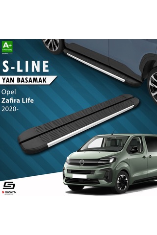 S-dizayn Opel Zafira Life Uzun Şase S-line Aluminyum Yan Basamak 243 Cm 2020 Üzeri A+ Kalite