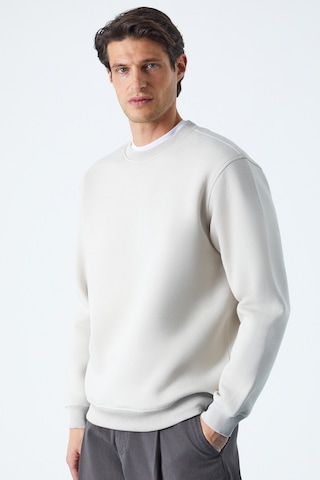 Grimelange Travıs Erkek Organik Kumaşlı Yumuşacık Regular Fit Yuvarlak Yakalı Ekru Sweatshirt Ekru