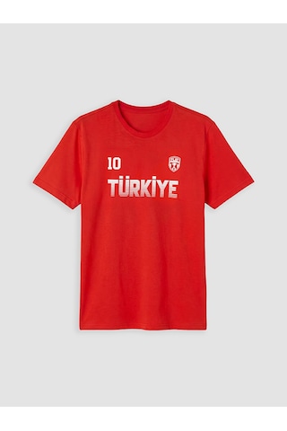 Lc Waikiki Lc Waıkıkı Kırmızı Türkiye Baskılı Erkek Şortlu Pijama Takımı