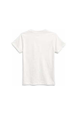 Mixray 2079 Kadın Pamuk Baskılı Bisiklet Yaka Basic T-shirt Beyaz
