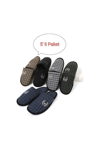 5'li Paket M Kışlık Terlik Ev Terliği Çeyiz Bohça Seti Misafir Terliği Çok Renkli