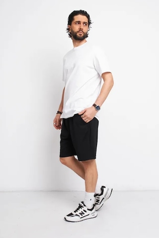 Unisex Pamuklu Rahat Penye Şort Siyah