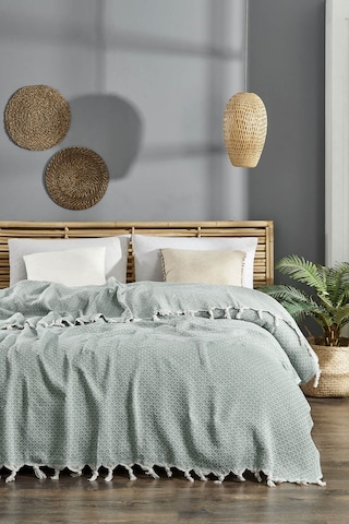 Çift Kişilik Yatak Pikesi Deniz 200 X 230 Cm Yeşil