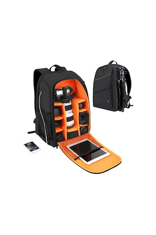 Butu Puluz Pu5011 Taşınabilir Su Geçirmez Çizilmeye Dayanıklı Sırt Çantası Kamera Taşıma Çantası - Siyah