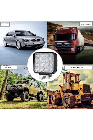 Point 4 Adet 16 Led Off Road Iş Makinesi Kamyon Traktör Projektör Çalışma Ve Sis Lambası 48 Watt 12v 4 Adet