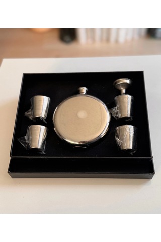4 Bardaklı Çelik Matara Silver 4 Bardaklı Çelik Matara Silver