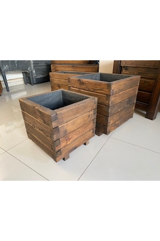 Ahşap Küp Saksı 50x50x50 Cm Emprenyeli Dış Mekan Saksısı