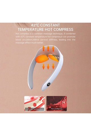 Maiyame Lg A5 Boyun Massaj Cihazı: Katlanabilir Mini Tasarım, Düşük Frekanslı Darbe, 42 C Sabit Isı, 5 Mod, 15 Seviye Güç, 15 Dakika Zamanlayıcı Gömülü Pil Beyaz Çok Renkli