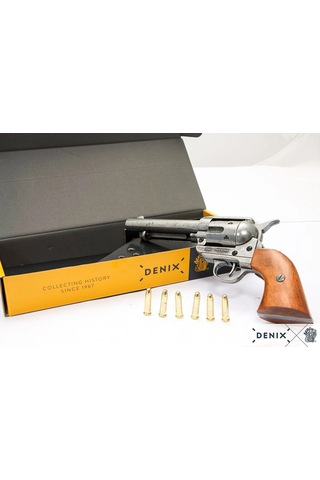 Denix Dekoratif Replika Revolver Cal.45 Peacemaker 5½ , With 6 Bullets, Usa 1873