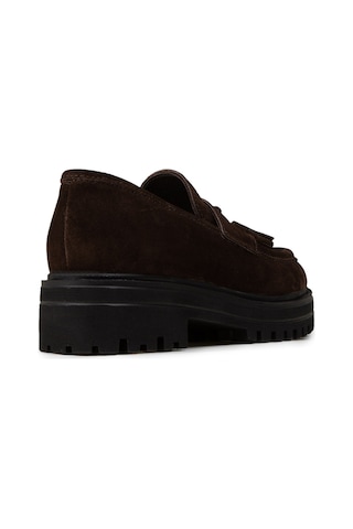 Deery Kadın Hakiki Süet Kahverengi Püsküllü Loafer - 02020zkhve01 Kahverengi
