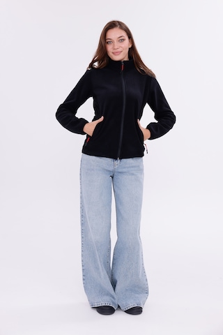 Monox Kadın Slim Fit Tam Fermuarlı Polar Ceket Siyah