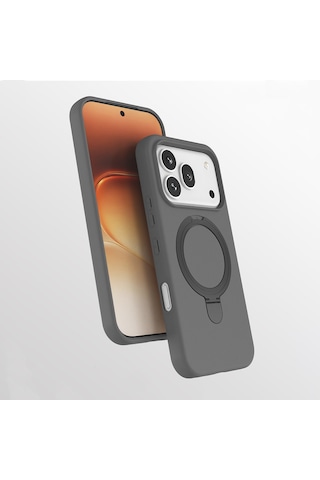 Maks Technology Honor 600 Pro 5g Kılıf M-safe Şarj Özellikli Standlı Mkst Samara Kapak - Turuncu