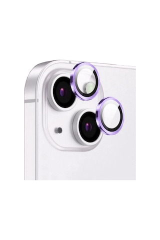 Apple Uyumlu iPhone 14 Plus Zore Cl-12 Premium Safir Parmak İzi Bırakmayan Anti-reflective Kamera Lens Koruyucu Mor