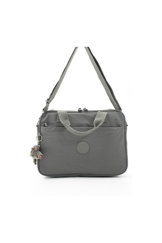 Ss 3027 Unisex Krinkıl Suya Dayanıklı Laptop Bölmeli Çapraz-el Askılı Evrak Ve Laptop Çantası Koyu Gri