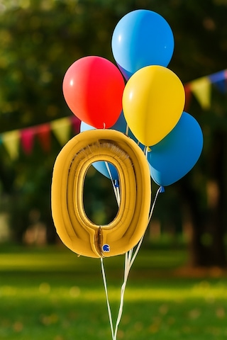 Folyo Rakam 0 Sıfır Gold-altın Renginde 40 İnç 100 Cm Grabo Doğum Günü Balonu Çok Renkli