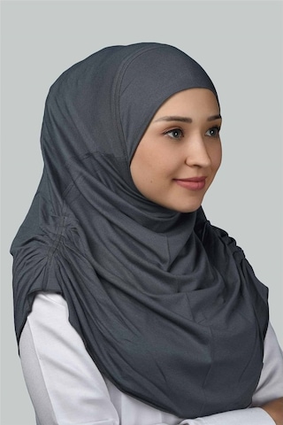 Altobeh Hazır Türban Büzgülü Pileli Pratik Eşarp Tesettür Hijab - Namaz Örtüsü - Füme