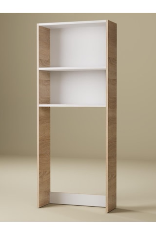 %100 Mdf Çamaşır Ve Kurutma Makinesi Dolabı, Beyaz Açık Raflı Çamaşır Makinesi Üstü Düzenleyicisi Sonoma-beyaz Sonoma - Beyaz