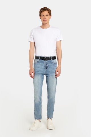 Tudors Erkek Straight Fit Bol Kesim Denim Yıkamalı Efektli Esnek Açık Mavi Jean Kot Pantolon-34493 Açık Mavi