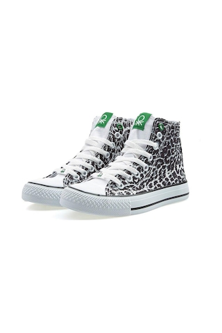 United Colors Of Benetton Benetton Bn-30190 Kadın Spor Ayakkabı Beyaz Leopar