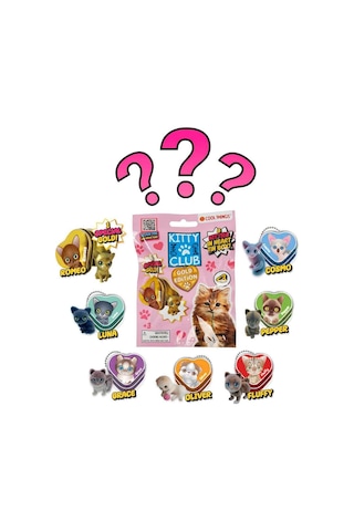 Kitty Club Gold Edition Sürpriz Kedi Figürü Metal Kalpli Kutu Koleksiyon Oyuncak - 1 Adet