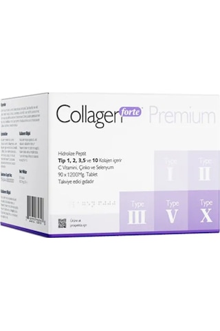Collagen Forte Premium 5 Tip Kolajen 1200 MG x 90 Tablet