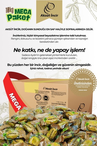 Üreticisinden Jumbo Boy Hijyenik Tek Tek Paketli Aydın İnciri Ab Coğrafi İşaretli 10kg Mega Paket