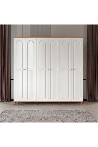 Guneystore Bohem 6 Kapaklı Komple Mdf Gardırop