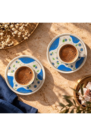 Fecra Tılsım 4 Parça Kahve Fincan Takımı çok renkli