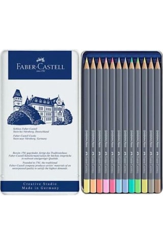 Faber-Castell Goldfaber Aqua Boya Kalemi 12’li Pastel Renkler, Yüksek Pigmentli, Suya Dayanıklı, Kolay Açılabilir