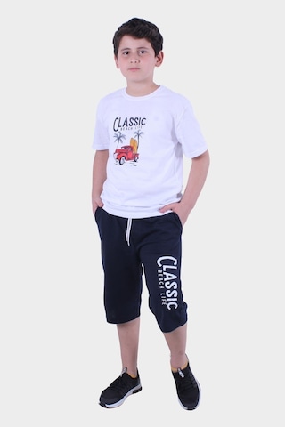 Fyk Kids 3'lü Erkek Çocuk Alt-üst Kapri-tişört Takım Sarı