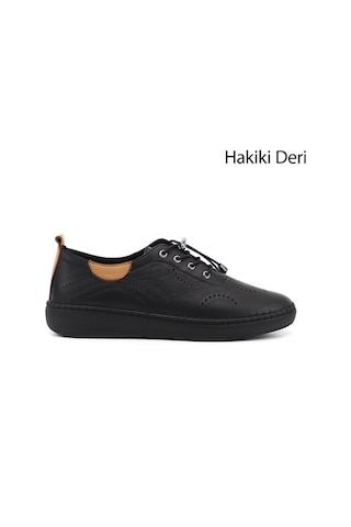 Gönderi(R) Gönderi R Kadın Siyah Bağcıklı Hakiki Deri Comfort Ayakkabı Dyza82942626