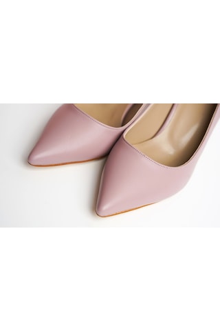 Assortie Pastel Pembe İnce Topuklu Kitten Heel Kadın Ayakkabı Pastel Pembe