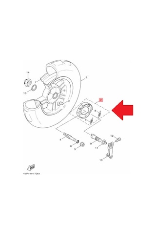 Yamaha Bws 100 Or.  Arka Fren Balatası 3Ls-W253E-00