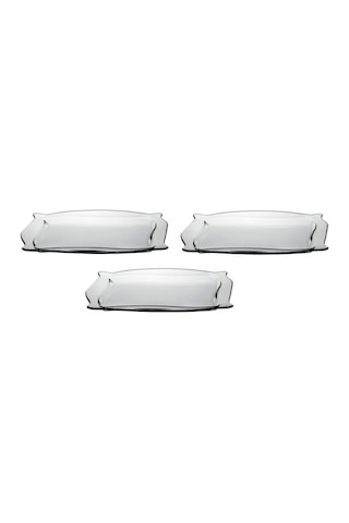 Paşabahçe 10488 Dikdörtgen Cam Servis Sunum Tepsi 32 CM 3'lü