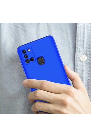 Galaxy A21s Kılıf Zore Ays Kapak Siyah-Kırmızı