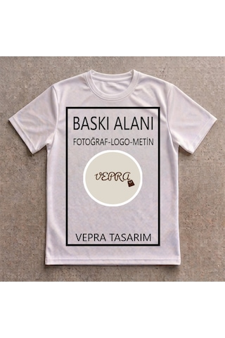 Kişiye Özel Fotoğraf Ve İsim Baskılı Tişört Sevgiliye Hediye Standart Kalıp Beyaz Polyester T-shirt