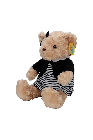 Sevimli Elbiseli Peluş Ayı 37 Cm Yumuşacık Hediye Ayıcık Çok Renkli