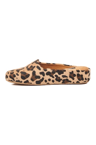 Pierre Cardin Bej Leopar Hafif Tekstil Süet Önü Kapalı Kadın Ev Terliği Pc-55371 Z Bej