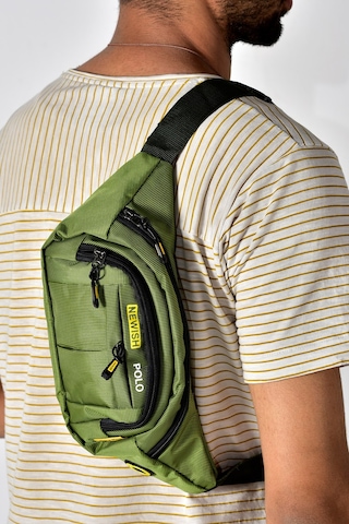 Tuldar Deri Usb Kulaklık Çıkışlı Crossbody Çapraz Göğüs Omuz Ve Bel Çantası Tul360 Haki