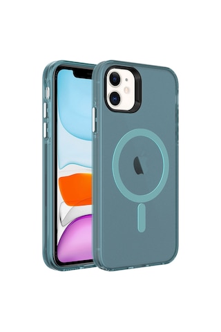 Ardemix Apple Uyumlu iPhone 11 Kılıf Magsafe Şarj Özellikli Buzlu Transparan C-pro Sert Kapak - T Turuncu
