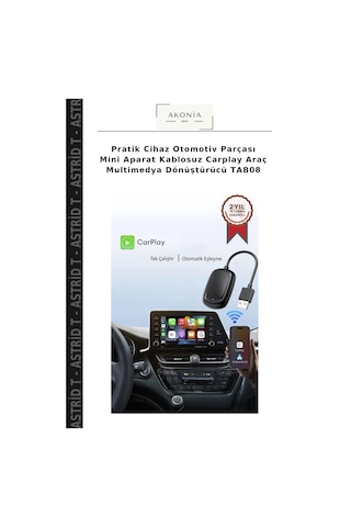 Pratik Cihaz Otomotiv Parçası Mini Aparat Kablosuz Carplay Araç Multimedya Dönüştürücü Tab08 Diğer